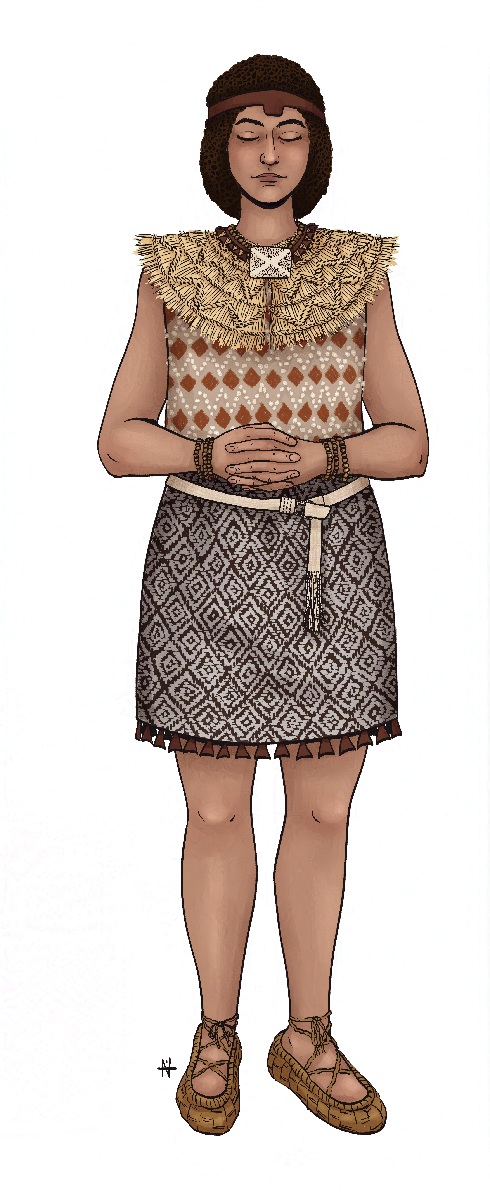 Personnage habillé à la mode néolithique
